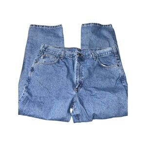 Carhartt B160 STW Mens Relaxed Straight Leg Blue Denim Jeans 40x30 Medium Wash